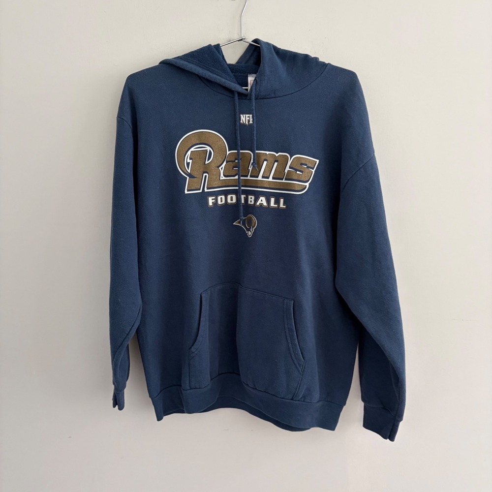 NFL Los Angeles Rams Football Hoodie Navy Blue Mens XL